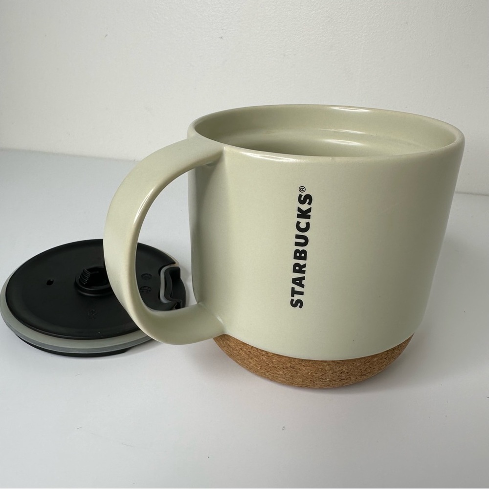 Starbucks Mug Cup Cork Bottom Cream White 12oz Desktop Travel Coffee Tea mug - Picture 8 of 8